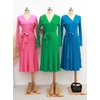 image:imageZESICA Womens Fall Long Sleeve Wrap Wedding Guest Midi Sweater DressesPink