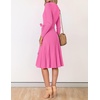image:imageZESICA Womens Fall Long Sleeve Wrap Wedding Guest Midi Sweater DressesPink