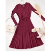 image:imageZESICA Womens Fall Long Sleeve Wrap Wedding Guest Midi Sweater DressesPlum