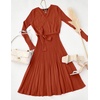 image:imageZESICA Womens Fall Long Sleeve Wrap Wedding Guest Midi Sweater DressesRust