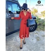 image:imageZESICA Womens Fall Long Sleeve Wrap Wedding Guest Midi Sweater DressesRust