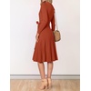 image:imageZESICA Womens Fall Long Sleeve Wrap Wedding Guest Midi Sweater DressesRust