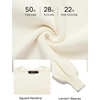 image:imageZESICA Womens Fall Slit Knit Long Sleeve Bodycon Sweater DressIvory