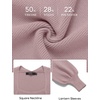 image:imageZESICA Womens Fall Slit Knit Long Sleeve Bodycon Sweater DressPurple