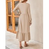 image:imageZESICA Womens Fall Winter Long Sleeve Casual Boho Maxi DressApricot