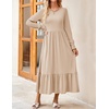 image:imageZESICA Womens Fall Winter Long Sleeve Casual Boho Maxi DressApricot