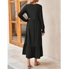 image:imageZESICA Womens Fall Winter Long Sleeve Casual Boho Maxi DressBlack