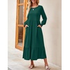 image:imageZESICA Womens Fall Winter Long Sleeve Casual Boho Maxi DressDarkgreen