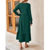 image:imageZESICA Womens Fall Winter Long Sleeve Casual Boho Maxi DressDarkgreen