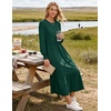 image:imageZESICA Womens Fall Winter Long Sleeve Casual Boho Maxi DressDarkgreen