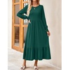 image:imageZESICA Womens Fall Winter Long Sleeve Casual Boho Maxi DressDarkgreen