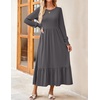 image:imageZESICA Womens Fall Winter Long Sleeve Casual Boho Maxi DressDarkgrey