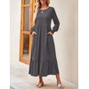 image:imageZESICA Womens Fall Winter Long Sleeve Casual Boho Maxi DressDarkgrey