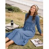 image:imageZESICA Womens Fall Winter Long Sleeve Casual Boho Maxi DressDustyblue
