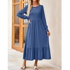image:imageZESICA Womens Fall Winter Long Sleeve Casual Boho Maxi DressDustyblue
