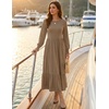 image:imageZESICA Womens Fall Winter Long Sleeve Casual Boho Maxi DressKhaki