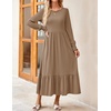 image:imageZESICA Womens Fall Winter Long Sleeve Casual Boho Maxi DressKhaki