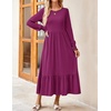 image:imageZESICA Womens Fall Winter Long Sleeve Casual Boho Maxi DressPlum