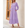 image:imageZESICA Womens Fall Winter Long Sleeve Casual Boho Maxi DressPurple