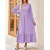 image:imageZESICA Womens Fall Winter Long Sleeve Casual Boho Maxi DressPurple