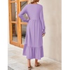 image:imageZESICA Womens Fall Winter Long Sleeve Casual Boho Maxi DressPurple