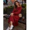 image:imageZESICA Womens Fall Winter Long Sleeve Casual Boho Maxi DressRed
