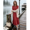 image:imageZESICA Womens Fall Winter Long Sleeve Casual Boho Maxi DressRed