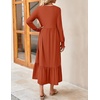 image:imageZESICA Womens Fall Winter Long Sleeve Casual Boho Maxi DressRust