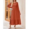 image:imageZESICA Womens Fall Winter Long Sleeve Casual Boho Maxi DressRust