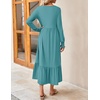 image:imageZESICA Womens Fall Winter Long Sleeve Casual Boho Maxi DressSage