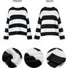 image:imageZESICA Womens Fall Winter Oversized Striped Knit Sweaters Fashion ClothesBlackstriped
