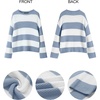 image:imageZESICA Womens Fall Winter Oversized Striped Knit Sweaters Fashion ClothesBlue
