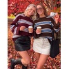 image:imageZESICA Womens Fall Winter Oversized Striped Knit Sweaters Fashion ClothesBurgundy