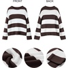 image:imageZESICA Womens Fall Winter Oversized Striped Knit Sweaters Fashion ClothesCoffee
