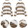 image:imageZESICA Womens Fall Winter Oversized Striped Knit Sweaters Fashion ClothesLightkhaki