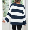 image:imageZESICA Womens Fall Winter Oversized Striped Knit Sweaters Fashion ClothesNavy