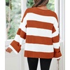 image:imageZESICA Womens Fall Winter Oversized Striped Knit Sweaters Fashion ClothesOrange