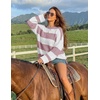 image:imageZESICA Womens Fall Winter Oversized Striped Knit Sweaters Fashion ClothesPink
