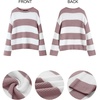 image:imageZESICA Womens Fall Winter Oversized Striped Knit Sweaters Fashion ClothesPink