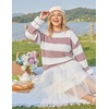 image:imageZESICA Womens Fall Winter Oversized Striped Knit Sweaters Fashion ClothesPink