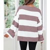 image:imageZESICA Womens Fall Winter Oversized Striped Knit Sweaters Fashion ClothesPink