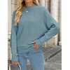 image:imageZESICA Womens Fall Winter Turtleneck Long Batwing Sleeve SweatersBlue