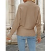 image:imageZESICA Womens Fall Winter Turtleneck Long Batwing Sleeve SweatersCamel