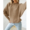 image:imageZESICA Womens Fall Winter Turtleneck Long Batwing Sleeve SweatersCamel