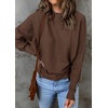 image:imageZESICA Womens Fall Winter Turtleneck Long Batwing Sleeve SweatersCoffee