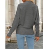 image:imageZESICA Womens Fall Winter Turtleneck Long Batwing Sleeve SweatersDarkgrey
