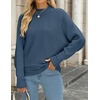 image:imageZESICA Womens Fall Winter Turtleneck Long Batwing Sleeve SweatersDustyblue