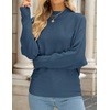 image:imageZESICA Womens Fall Winter Turtleneck Long Batwing Sleeve SweatersDustyblue