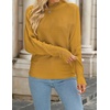 image:imageZESICA Womens Fall Winter Turtleneck Long Batwing Sleeve SweatersMustard