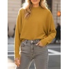 image:imageZESICA Womens Fall Winter Turtleneck Long Batwing Sleeve SweatersMustard